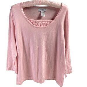 Sag Harbor Women’s Pink Sweater Top Pullover Size Large Coquette Girl